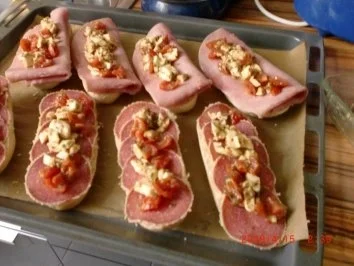 Snack: Zweierlei Baguette-Brötchen,überbacken! - Rezept - Bild Nr. 2