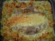 Hackbraten im Kartoffelgratin - Bett - Rezept