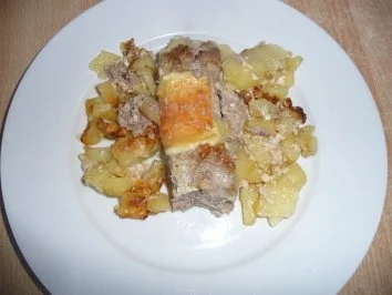 Hackbraten im Kartoffelgratin - Bett - Rezept - Bild Nr. 8