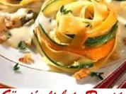 Nudel-Nester mit Wallnuss-Käse-Soße - Rezept