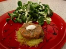 Rezept: Lachstartar auf Rösti an Feldsalat Lachstartar auf Rösti an Feldsalat - Rezept