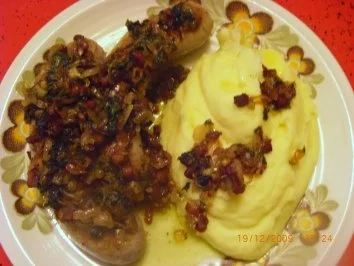 Bratwurst Willi mit Senfpüree - Rezept