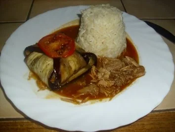 Lammfleisch im Auberginenpäckchen - Rezept