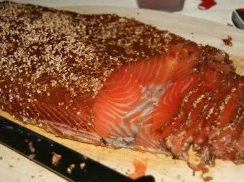 Rezept: Lachs, gebeizt mit Wasabidip Bild Nr. 12 Lachs, gebeizt mit Wasabidip - Rezept - Bild Nr. 12