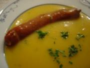 Pürierte Gemüsesuppe mit Mettendchen - Rezept