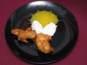 Joghurtmousse mit gebackenen Früchten an Mangosoße - Rezept