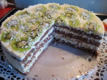 Rezept: Kiwi - Kokos - Torte Bild Nr. 9 Kiwi - Kokos - Torte - Rezept - Bild Nr. 9