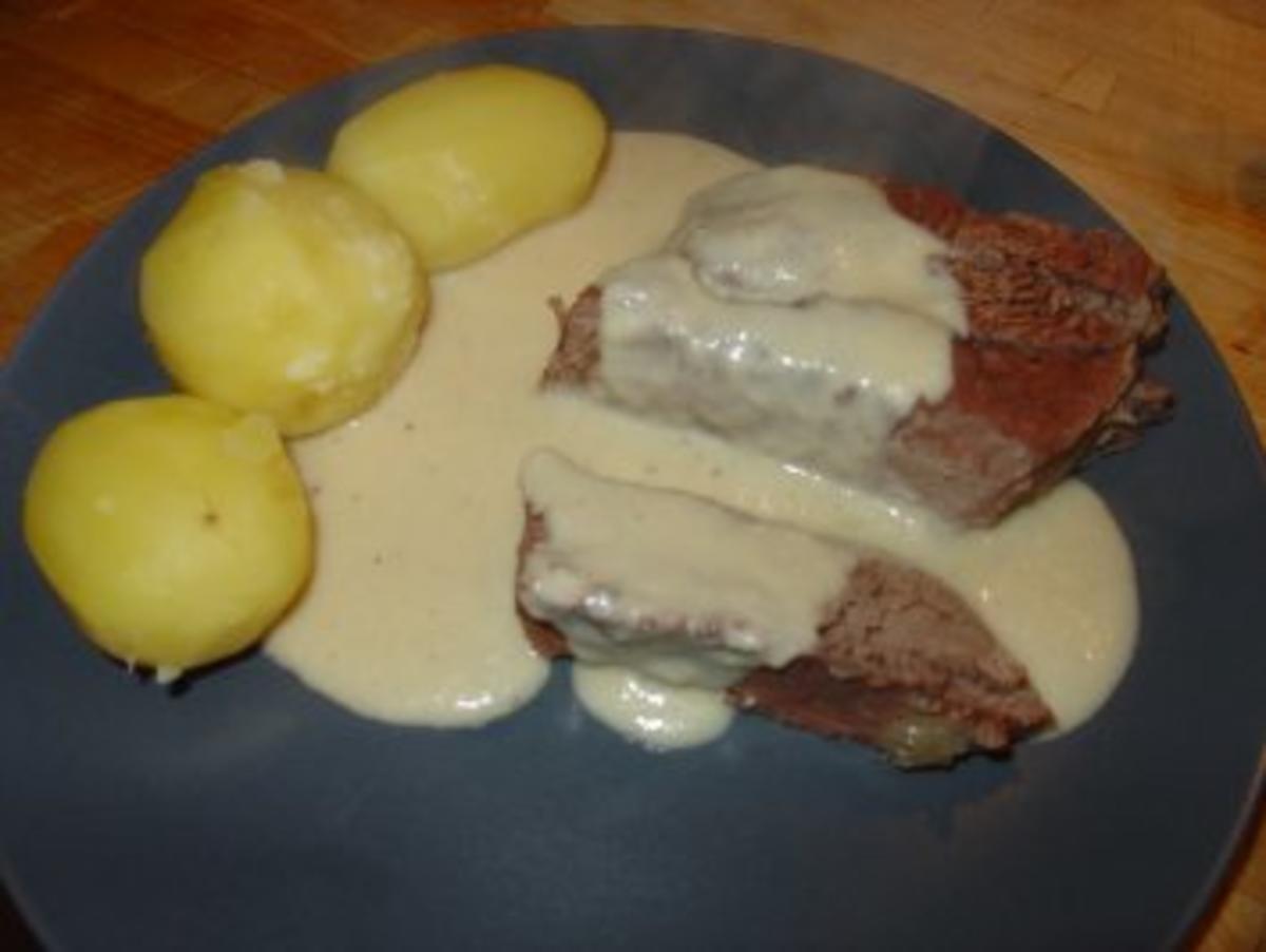 Suppenfleisch mit Salzkartoffeln und Meerrettichsauce - Rezept mit Bild ...