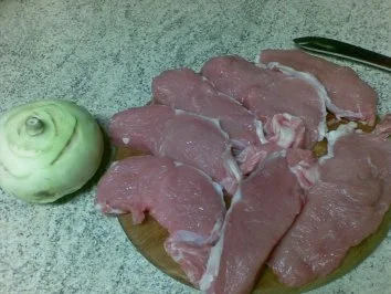 Kalbsrückensteak paniert mit Kohlrabi und Kartoffeln - Rezept - Bild Nr. 2