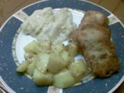 Kalbsrückensteak paniert mit Kohlrabi und Kartoffeln - Rezept