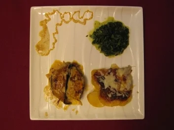 Rezept: Überbackenes Kalbsfilet mit Sahnekartoffeln und Cremespinat Überbackenes Kalbsfilet mit Sahnekartoffeln und Cremespinat - Rezept