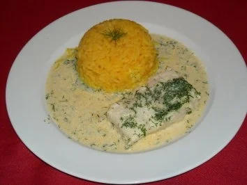 Seelachsfilet in Dill-Wein-Sauce - Rezept