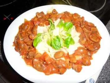 Champignonsosse mit Bandnudeln - Rezept - Bild Nr. 5