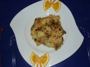 Maultaschen-Putenstreifen mit Kürbiskernen und Käse überbacken - Rezept - Bild Nr. 8
