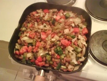 Rezept: Reis: Bratreis mit Wachtelbohnen, Gemüse und Speck Bild Nr. 5 Reis: Bratreis mit Wachtelbohnen, Gemüse und Speck - Rezept - Bild Nr. 5