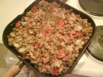 Rezept: Reis: Bratreis mit Wachtelbohnen, Gemüse und Speck Bild Nr. 6 Reis: Bratreis mit Wachtelbohnen, Gemüse und Speck - Rezept - Bild Nr. 6