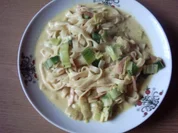 Bandnudeln an Lauchsahne - Rezept