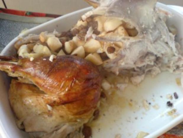 Pute mit Apfel-Rosinen-Füllung - Rezept - kochbar.de
