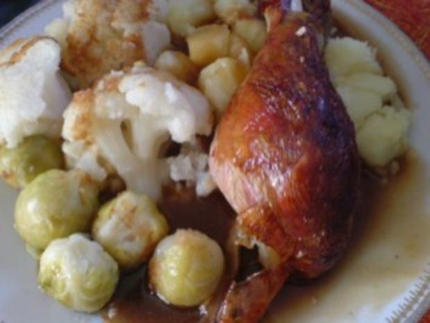 Pute mit Apfel-Rosinen-Füllung - Rezept - kochbar.de