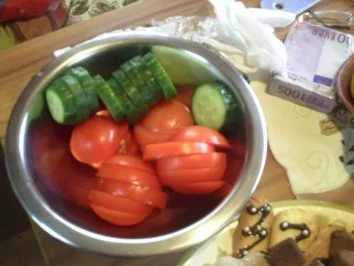 Mittagessen: Schweinlendchen überbacken, dazu Kartoffelpürree und Champignoncreme-Soße - Rezept - Bild Nr. 3