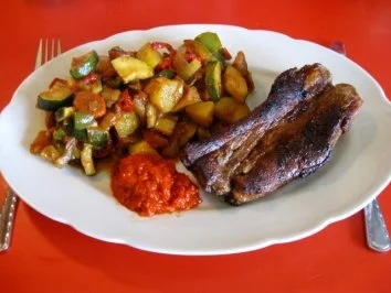 Rezept: Gemüse- Pfanne mit Pastinaken, Dicke Rippe dazu Bild Nr. 8 Gemüse- Pfanne mit Pastinaken, Dicke Rippe dazu - Rezept - Bild Nr. 8