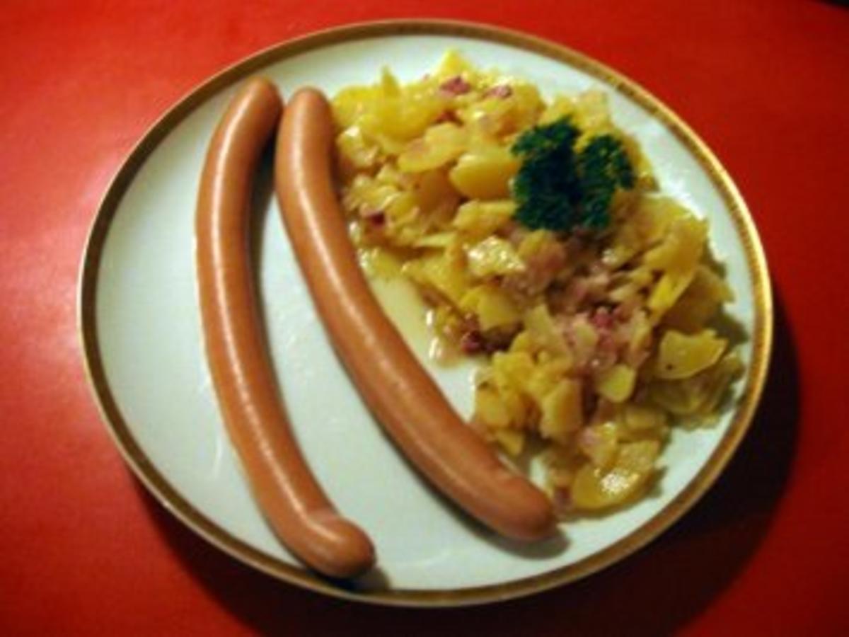 Speckkartoffelsalat mit Wienerle - schnell &amp; einfach - 72 kcal/100g
