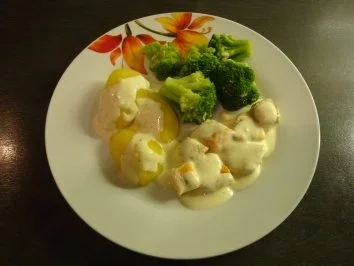 Rezept: Lachs mit Kräuterfrischkäse-Soße Lachs mit Kräuterfrischkäse-Soße - Rezept