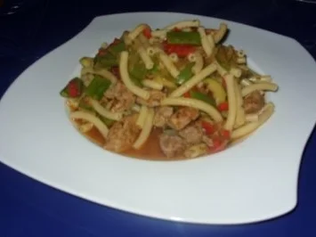 Filet-Gemüse-Nudel-Pfanne - Rezept