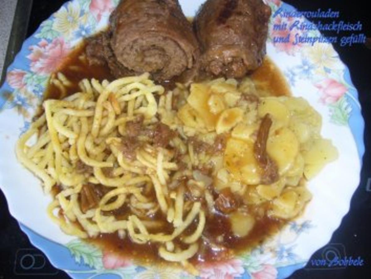 Beilage: Rinderrouladen mit Rinderhack und Steinpilzen - Rezept ...