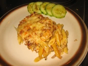 Rezept: Fleisch: Nudel-Pilz-Hackauflauf! Fleisch: Nudel-Pilz-Hackauflauf! - Rezept