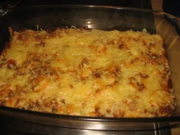 Rezept: Fleisch: Nudel-Pilz-Hackauflauf! Bild Nr. 2 Fleisch: Nudel-Pilz-Hackauflauf! - Rezept - Bild Nr. 2