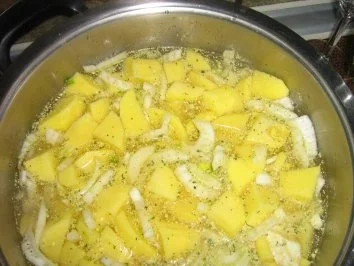 Pangasiusfilet mit Butter-Fenchel-Kartoffeln mit Kräuter-Senf-Sauce - Rezept - Bild Nr. 3