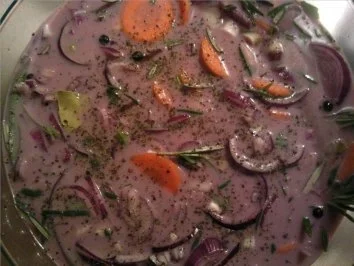 ** festliche Anlässe ** hausgebeiztes Kaninchen mit Rotkohl und Klößen - Rezept - Bild Nr. 2