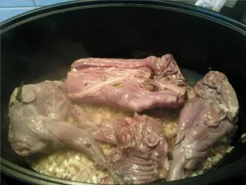 ** festliche Anlässe ** hausgebeiztes Kaninchen mit Rotkohl und Klößen - Rezept - Bild Nr. 3