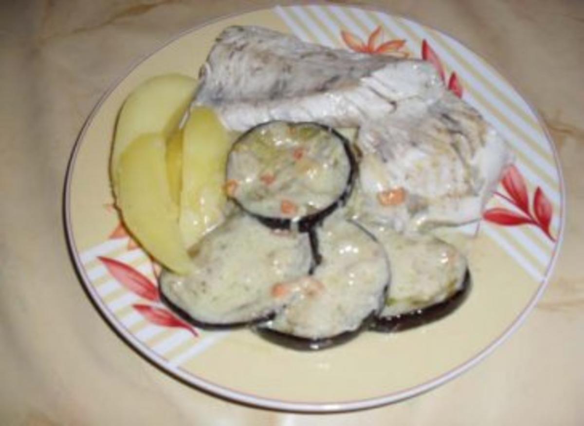 Zander mit Kokossoße und Auberginen - für`s  "Waldbürschle" Bilder sind unterwegs - Rezept