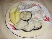 Zander mit Kokossoße und Auberginen - für`s  "Waldbürschle" Bilder sind unterwegs - Rezept
