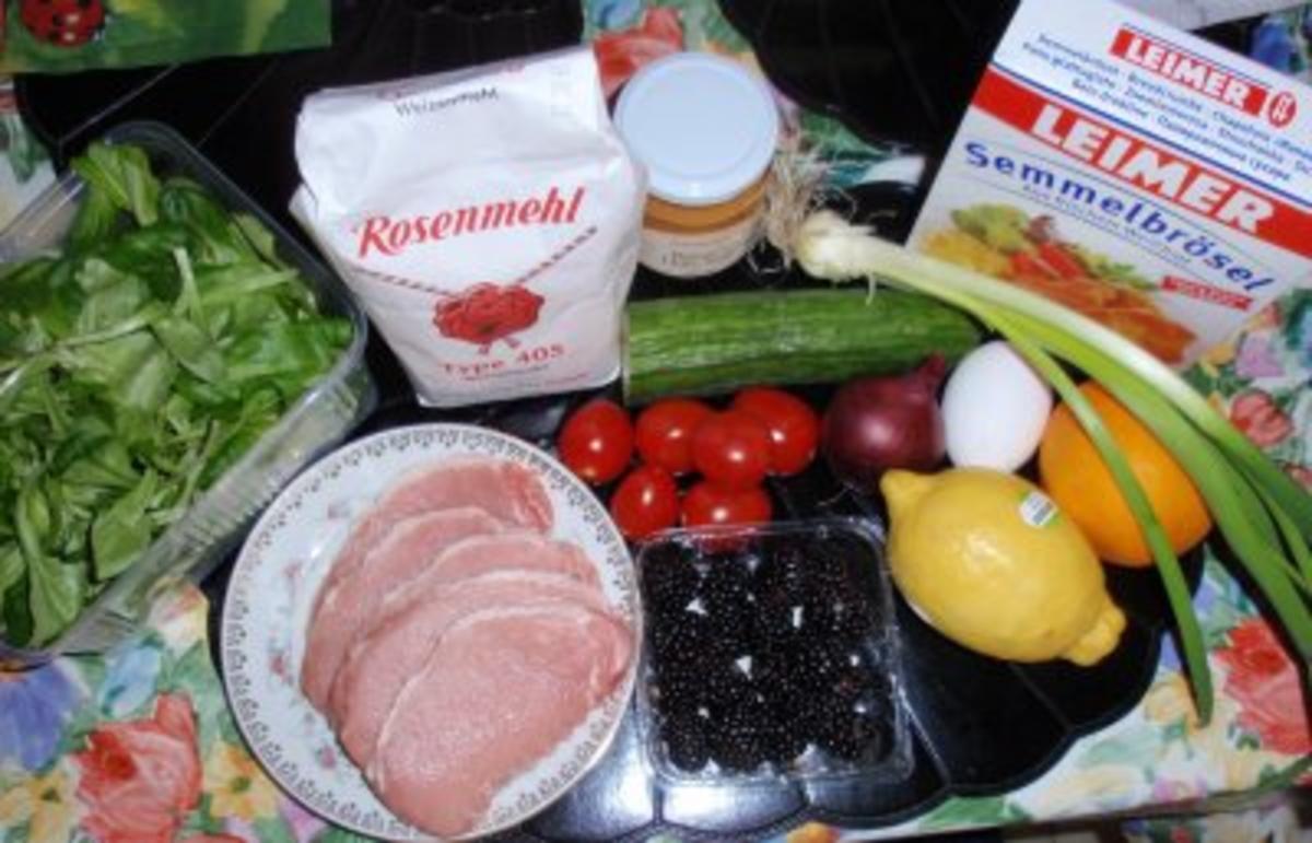Fruchtiger Feldsalat mit panierten Schnitzelchen - Rezept - Bild Nr. 2