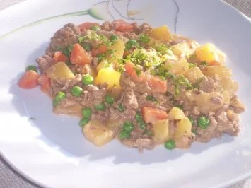 Geschmortes Zwiebelhackfleisch - Rezept