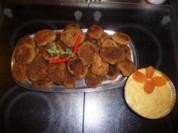 Chilihackbällchen mit Aprikosensenf - Rezept