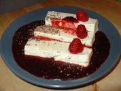 Meine Bayrisch Creme auf Himbeerspiegel - Rezept