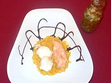 Risotto mit Lachs und Lotte - Rezept