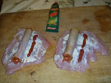 Gefüllte Hühnerbrüstchen mit Schmorgemüse in einer Lauchrolle. - Rezept - Bild Nr. 9