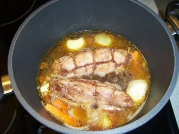 Gefüllte Hühnerbrüstchen mit Schmorgemüse in einer Lauchrolle. - Rezept - Bild Nr. 14