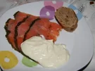Räucherlachs mit Wasabi-Dip - Rezept
