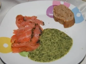 Rezept: Räucherlachs mit Honig - Dill - Dipp Räucherlachs mit Honig - Dill - Dipp - Rezept