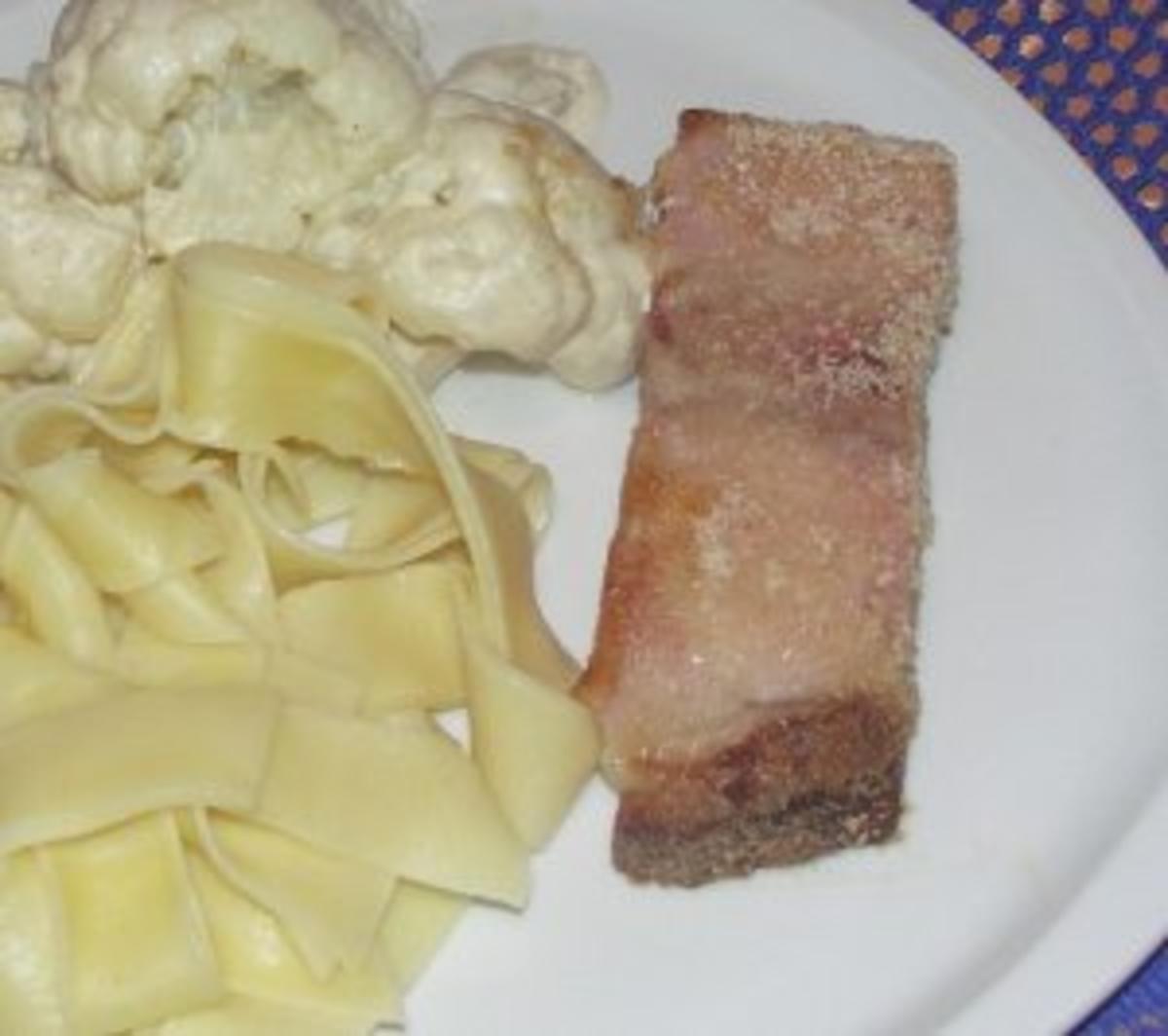 Julskinka mit Nudeln und Blumenkohl in Käse - Sahne - Soße - Rezept - Bild Nr. 2