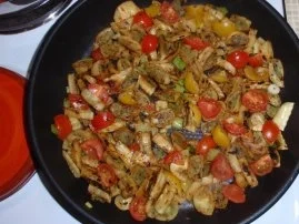 Mini-Maultaschenstreifen mit bunten Tomaten - Rezept - Bild Nr. 4