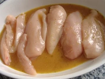 Hähnchenbrust mit Orangensauce und Rosenkohlblätter - Rezept - Bild Nr. 2