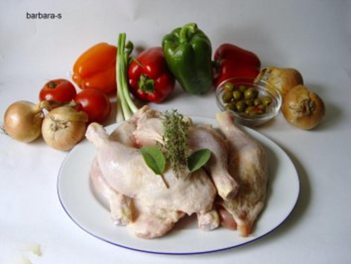 Fleische - Gerichte : Hühnerpfanne - baskischer Art - Rezept - kochbar.de