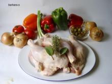 Fleische - Gerichte : Hühnerpfanne - baskischer Art - Rezept